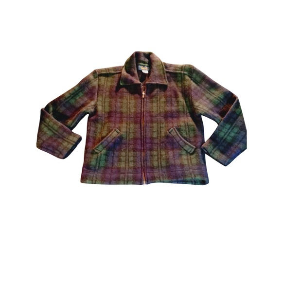 Glenover Vintage 80s Men's Wool Dark Green Coat - Size M - Picture 2 of 11